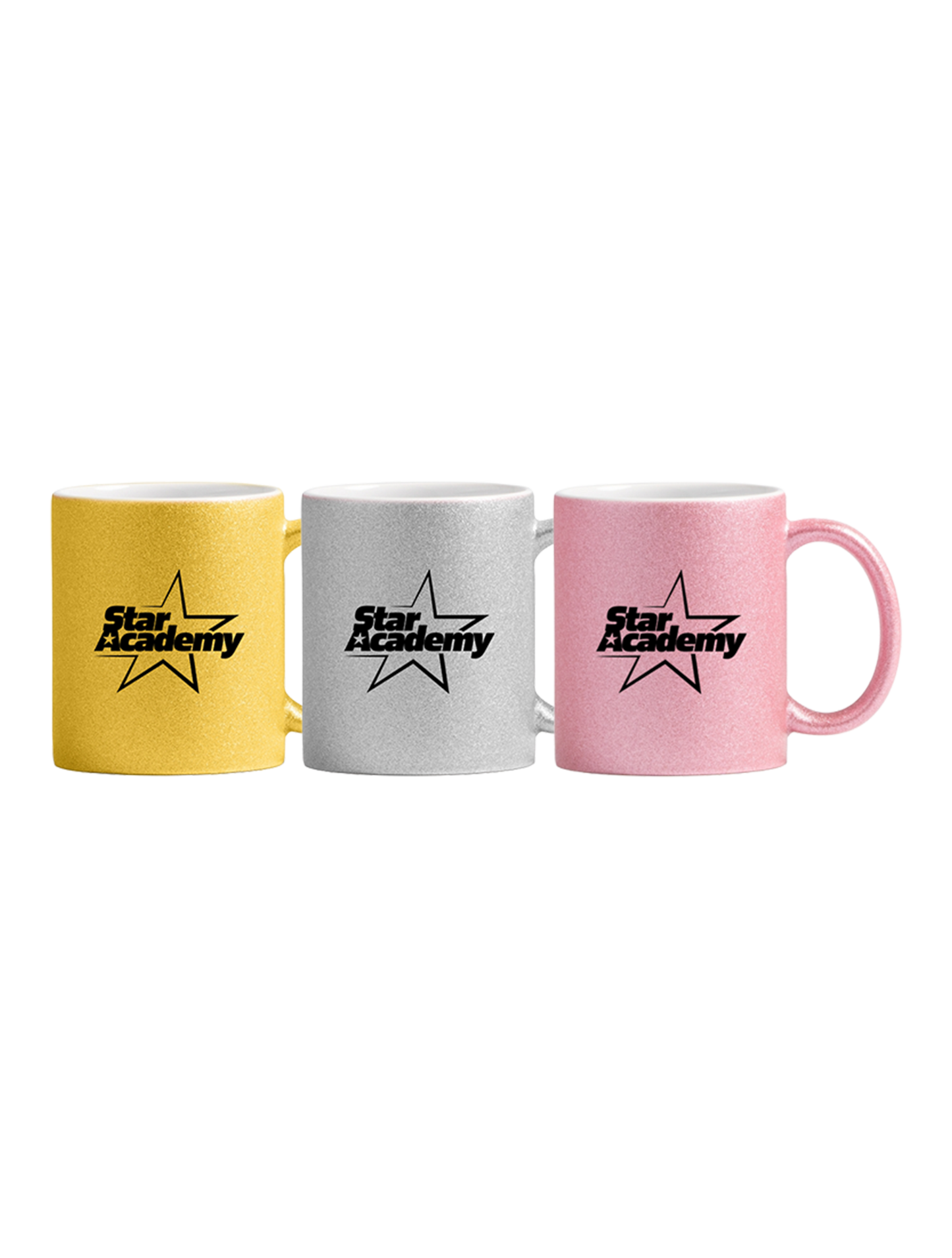 Lot de 3 mugs pailletés